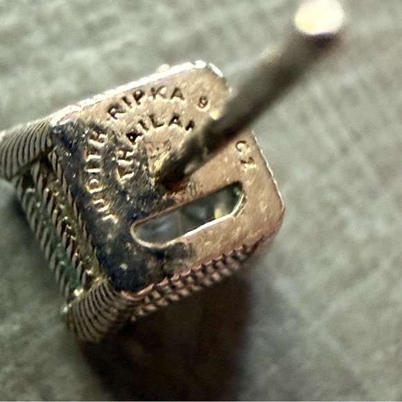 Judith Ripka 925 Sterling Silver CZ Stud Earrings - Picture 6 of 7